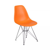 Plastic Accent Dining Chair With Chrome Base