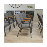 21" Stackable Church Chair With Arms