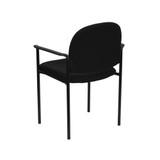 Black Fabric Comfortable Stackable Steel Side Chair with Arms