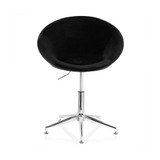 2 Piece Adjustable Velvet Accent Chair in Black with Chrome Finish