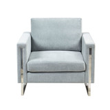 Madden 33" Wide Upholstered Metal Base Accent Lounge Chair
