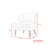 Cybele Velvet Channel Back Accent Chair with Nailhead Trim
