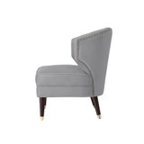 Cybele Velvet Channel Back Accent Chair with Nailhead Trim