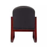 Mahogany Wood Mid-Back Guest Chair W/ Sled Base
