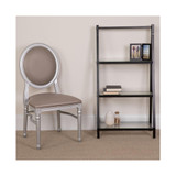 HERCULES Series 900 lb. Capacity King Louis Chair with Taupe Vinyl Back and Seat and Silver Frame