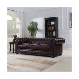Alexandon Leather Chesterfield Tufted Sofa with Roll Arm