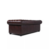 Alexandon Leather Chesterfield Tufted Sofa with Roll Arm