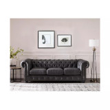 Alexandon Leather Chesterfield Tufted Sofa with Roll Arm
