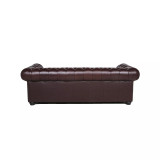 Alexandon Leather Chesterfield Tufted Sofa with Roll Arm