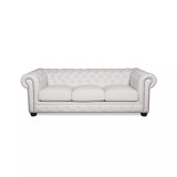 Alexandon Leather Chesterfield Tufted Sofa with Roll Arm