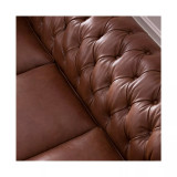 Alexandon Leather Chesterfield Tufted Sofa with Roll Arm