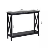 2-Tier Console Table x-Design Bookshelf Sofa Side Accent Table