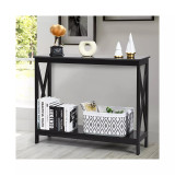 2-Tier Console Table x-Design Bookshelf Sofa Side Accent Table