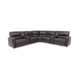 Danvors 7-Pc. Leather Sectional Sofa with 4 Power Recliners, Power Headrests, and 2 Consoles
