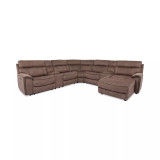 Hutchenson 7-Pc. Fabric Chaise Sectional with 3 Power Recliners and 2 Consoles