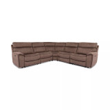 Hutchenson 5-Pc. Fabric Sectional with 2 Power Recliners and Power Headrests