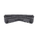 Hutchenson 5-Pc. Fabric Sectional with 2 Power Recliners and Power Headrests