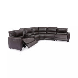Danvors 6-Pc. Leather Sectional Sofa with 2 Power Recliners, Power Headrests, Console, and USB Power Outlet
