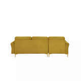 34.25" Wood, Steel, Foam and Polyester Lance Reversible Chaise with Power and USB Ports Sofa