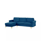 34.25" Wood, Steel, Foam and Polyester Lance Reversible Chaise with Power and USB Ports Sofa