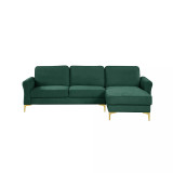34.25" Wood, Steel, Foam and Polyester Lance Reversible Chaise with Power and USB Ports Sofa