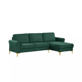 34.25" Wood, Steel, Foam and Polyester Lance Reversible Chaise with Power and USB Ports Sofa