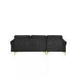 34.25" Wood, Steel, Foam and Polyester Lance Reversible Chaise with Power and USB Ports Sofa
