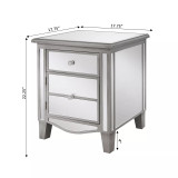 Gold Coast Park Lane Mirrored 1 Drawer End Table with Storage Cabinet
