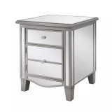 Gold Coast Park Lane Mirrored 1 Drawer End Table with Storage Cabinet