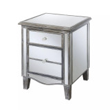 Gold Coast Park Lane Mirrored 1 Drawer End Table with Storage Cabinet