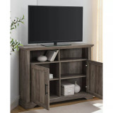 Grooved Door Corner TV Console
