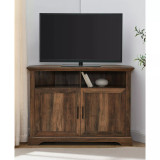 Grooved Door Corner TV Console