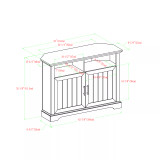 Grooved Door Corner TV Console