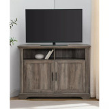 Grooved Door Corner TV Console