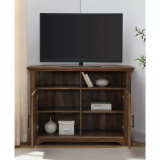 Grooved Door Corner TV Console