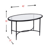 Carabella Metal and Glass Oval Cocktail Table