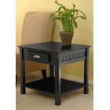 Timber End Table with One Drawer and Shelf
