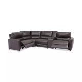 Danvors 5-Pc. Leather Sectional Sofa with 2 Power Recliners, Power Headrests, and Console