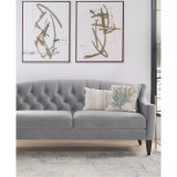 Ken 74" Upholstered Button Tufted Sofa