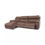 Hutchenson 3-Pc. Fabric Chaise Sectional with 2 Power Recliners and Power Headrests