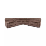 Hutchenson 7-Pc. Fabric Sectional with 3 Power Recliners, Power Headrests and 2 Consoles with USB