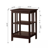 Mission End Table with Shelves