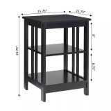 Mission End Table with Shelves