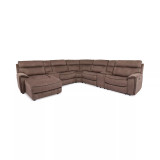 Hutchenson 7-Pc. Fabric Chaise Sectional with 2 Power Recliners and 2USB Consoles