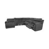 Hutchenson 7-Pc. Fabric Chaise Sectional with 2 Power Recliners and 2USB Consoles