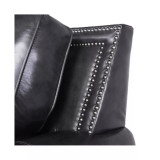 Willison Italian  Leather Sofa with Nailhead Trim in Camel Brown