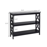 3-Tier Console Table x-Design Bookshelf Sofa Side Accent Table