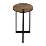 Sundial Contemporary Round End Table with Solid Red Oak Top