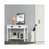 39" Narrow Console Entryway Accent Display Table w/ 2 Drawers & Shelf