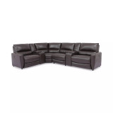 Danvors 6-Pc. Leather Sectional Sofa with 2 Power Recliners, Power Headrests, 2 Consoles, and USB Power Outlet